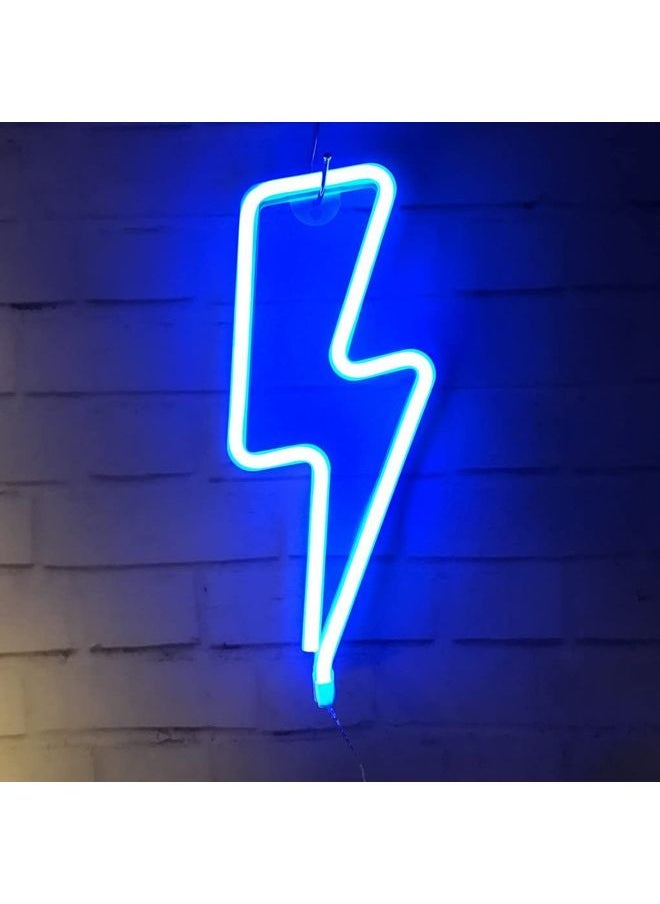 Lightning Strike LED Neon Sign Blue 358cm