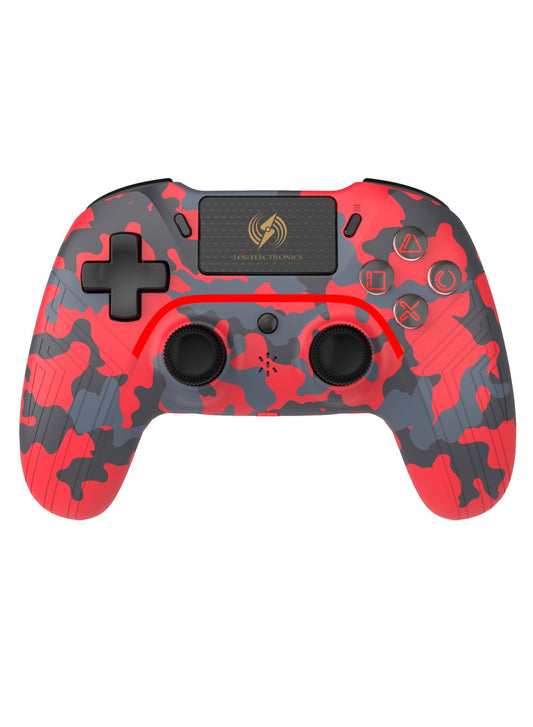 Log Electronics Red Camo Wireless Controller Compatible with PS4/PS4 Pro/PS4 Slim/PC/iOS 13.4/Android 10, Gaming Controller with Touchpad, Motion Sensor, Speaker, Headphone Jack, LED and Back Button